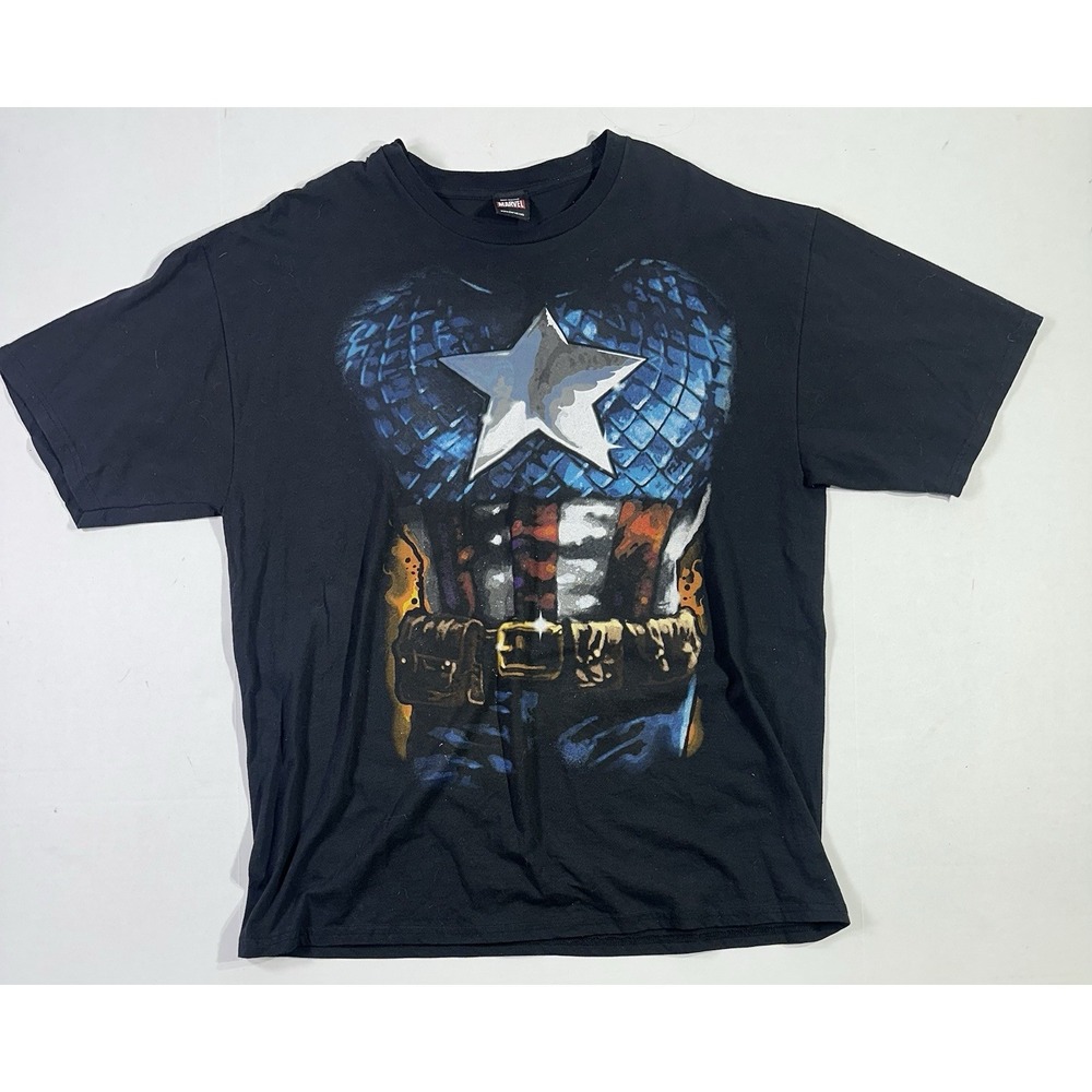 Marvel Captain America Costume Shirt Mad Engine Large Superhero Graphic Tee